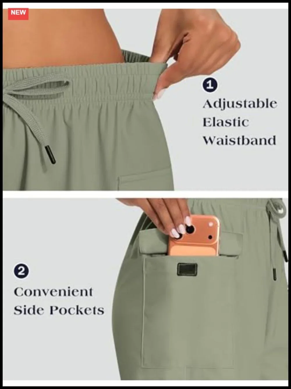 Women's Quick-Dry Hiking Shorts UPF 50+ Water Resistant Athletic 5